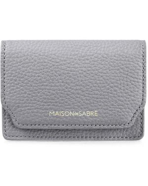 Maison De Sabre Pebbled-Leather Card Holder - Grey