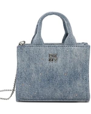 DKNY Stud-Embellished Denim Tote Bag - Blue