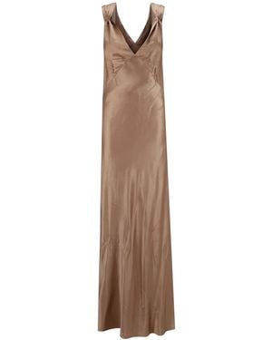Saint Laurent Skin Silk Long Dress - Natural