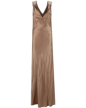 Saint Laurent Skin Silk Long Dress - Natural