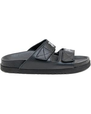 Palm Angels Logo-Strap Sandals - Black