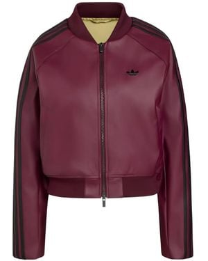 adidas Veste Bomber À Logo Brodé Et Détail Rayé - Purple