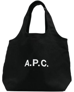 A.P.C. Logo-Print Tote Bag - Black