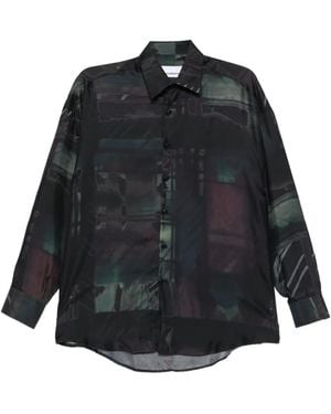 Costumein Abstract-Print Shirt - Black