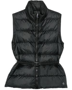 Lorena Antoniazzi Gilet Matelassé À Taille Ceinturée - Black