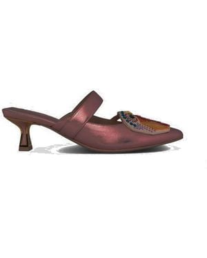 Kat Maconie Embellished Metallic Mules - Pink
