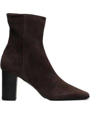 Fabio Rusconi Bottines En Daim À Bout Carré - Black