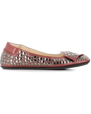 Dove Nuotano Gli Squali Ballerines À Détails De Clous - Pink