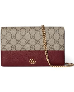 Gucci Gg Marmont Two-Tone Chain Wallet - Purple