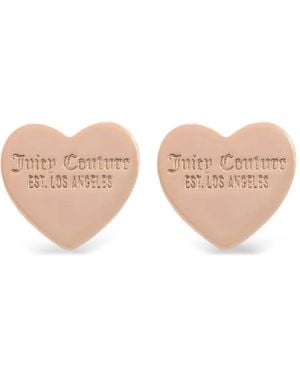 Juicy Couture Pendientes Heart Con Apliques - Rosa