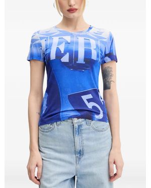 Desigual Graphic-Print T-Shirt - Blue