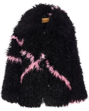 Jakke Cocoon Mantel aus Faux Fur - Schwarz