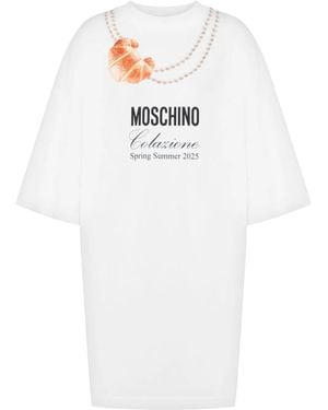 Moschino ロゴプリント ミニドレス - ホワイト