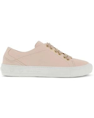 Ferragamo Gancini-Plaque Leather Trainers - Pink