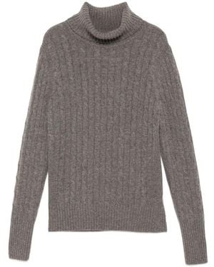 N.Peal Cashmere Adelyn Oberteil Mit Zopfmuster - Grau