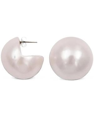 Essentiel Antwerp Kolisee Pearl-Effect Hoop Earrings - White