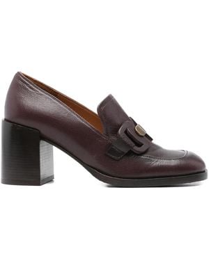 Chie Mihara Mules Con Tacco Largo 75Mm - Marrone