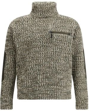 Moncler Zip Pocket Elbow Patch Jumper - Grey