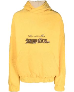 Robyn Lynch Slogan Embroidery Oversized Hoodie - Yellow