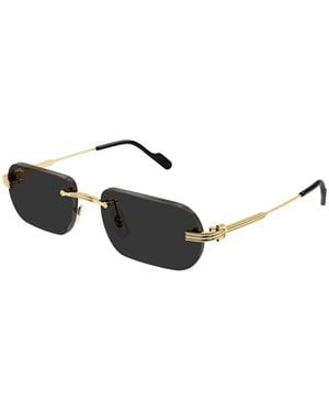 Cartier Round-Frame Rimless Sunglasses - Black