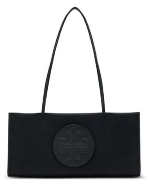 Tory Burch Ella Logo-Patch Shoulder Bag - Black