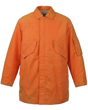 Valentino Garavani Concealed-Fastening Pocket-Detail Coat - Orange