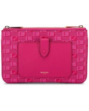Moreau Monogram Leather Crossbody Bag - Pink