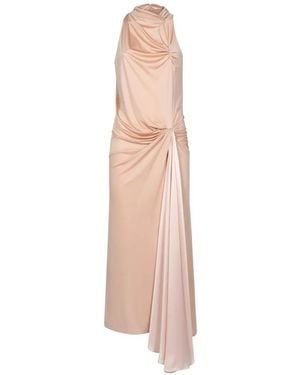 Valentino Garavani Draped Asymmetric-Hem Dress - White