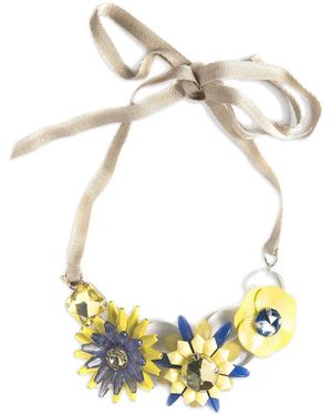 Marina Fossati Margaret Floral-Embellishment Necklace - Metallic