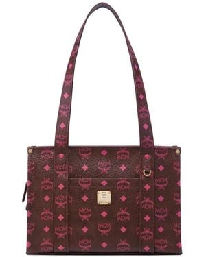 MCM Small Aren Visetos Tote Bag - Purple