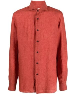 Xacus Long-Sleeves Linen Shirt - Red