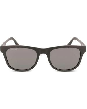 Lacoste Matte-Finish Rectangle-Frame Sunglasses - Grey