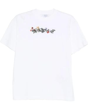 Off-White c/o Virgil Abloh T-Shirt With A Colorfully Embroidered Logo - White