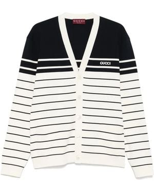 Gucci Striped Cardigan - Black