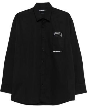KARL LAGERFELD Ikonic Karl-Print Shirt - Black
