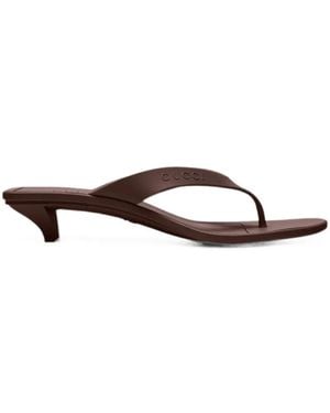 Gucci Vittoria Thong Sandals - Brown