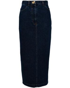 Oscar de la Renta Denim Pencil Skirt - Blue