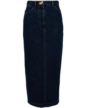 Oscar de la Renta Gonna A Matita Denim - Blu