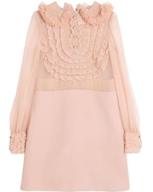 Valentino Garavani Embroidered Crepe Couture Mini Dress - Pink