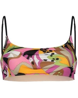 Paramidonna Chiara Abstract-Print Bikini Top - Pink