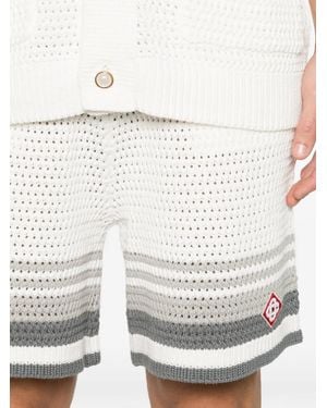 CASABLANCA Crochet Striped Shorts - White