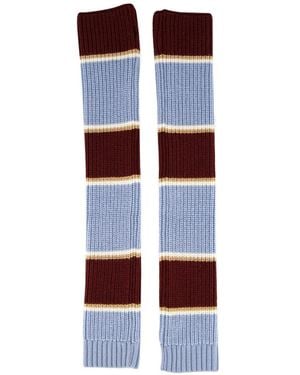Alanui Striped Wool Gloves - Red