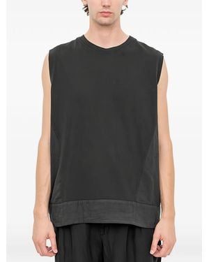 Andrea Ya'aqov Panelled Sleveless T-Shirt - Black