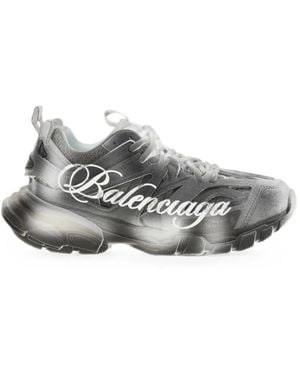 Balenciaga Track Stencil Logo-Detail Trainers - White