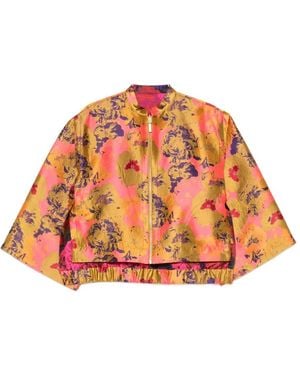Psophia Giacca A Fiori Jacquard - Arancione