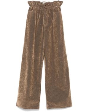 Miu Miu Pantalones con parche del logo - Marrón