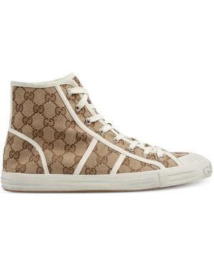 Gucci High-Top-Sneakers Aus Gg Canvas - Natur