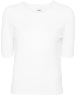 Allude Strickoberteil Mit Rundhalsausschnitt - Weiß