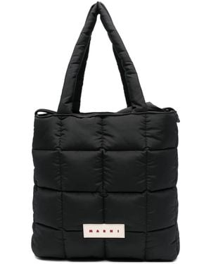 Marni Padded Logo Tote Bag - Black