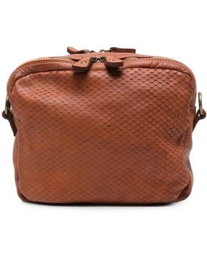 SOMMET Arlo Cobra Leather Shoulder Bag - Brown